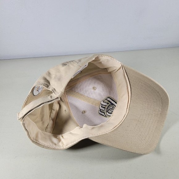 Milwaukee Brewers Baseball Hat Retro Logo - Tan with Roadrunner Strapback - Picture 5 of 5